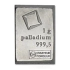 1 gram Palladium Bar .9995 Fine Bar - Valcambi Suisse Palladium CombiBar™