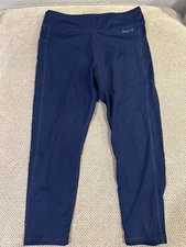 Men's Blue Jock 3/4 Spandex Tights Compression Pants Small Pockets