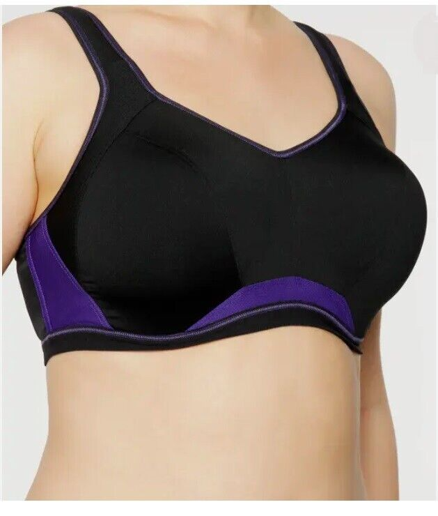 Freya Sports Bra Active Epic Black Size 38DD U/wired Padded Full Crop Top 4004-image
