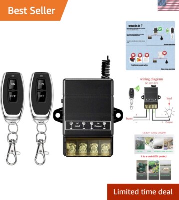 Powerful 30A RF Remote Relay Switch Kit with 328ft Range for Electrical Devices