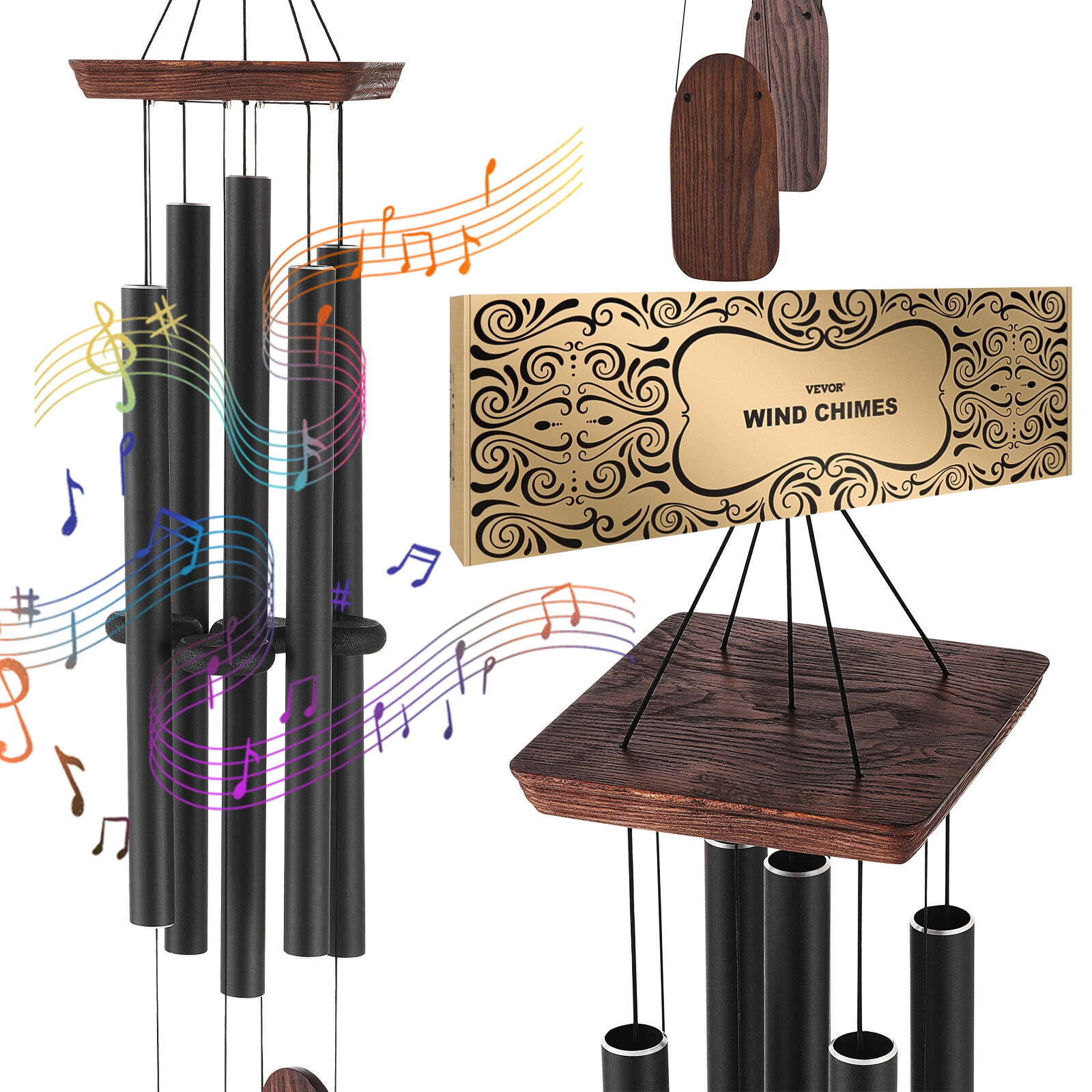 Carillon à vent ré majeur 1220 mm cadeau idéal de crémaillère