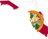 Aufkleber Florida Landkarte Autoaufkleber Sticker 24 X 20 Cm Konturschnitt