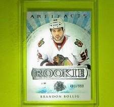 BRANDON BOLLIG  2012-13  ROOKIE  483/999 ARTIFACTS  #161   Chicago Black Hawks