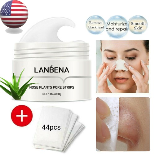 LANBENA Pore Strips Blackhead Remover Cream Facial Nose Acne Clean Peel