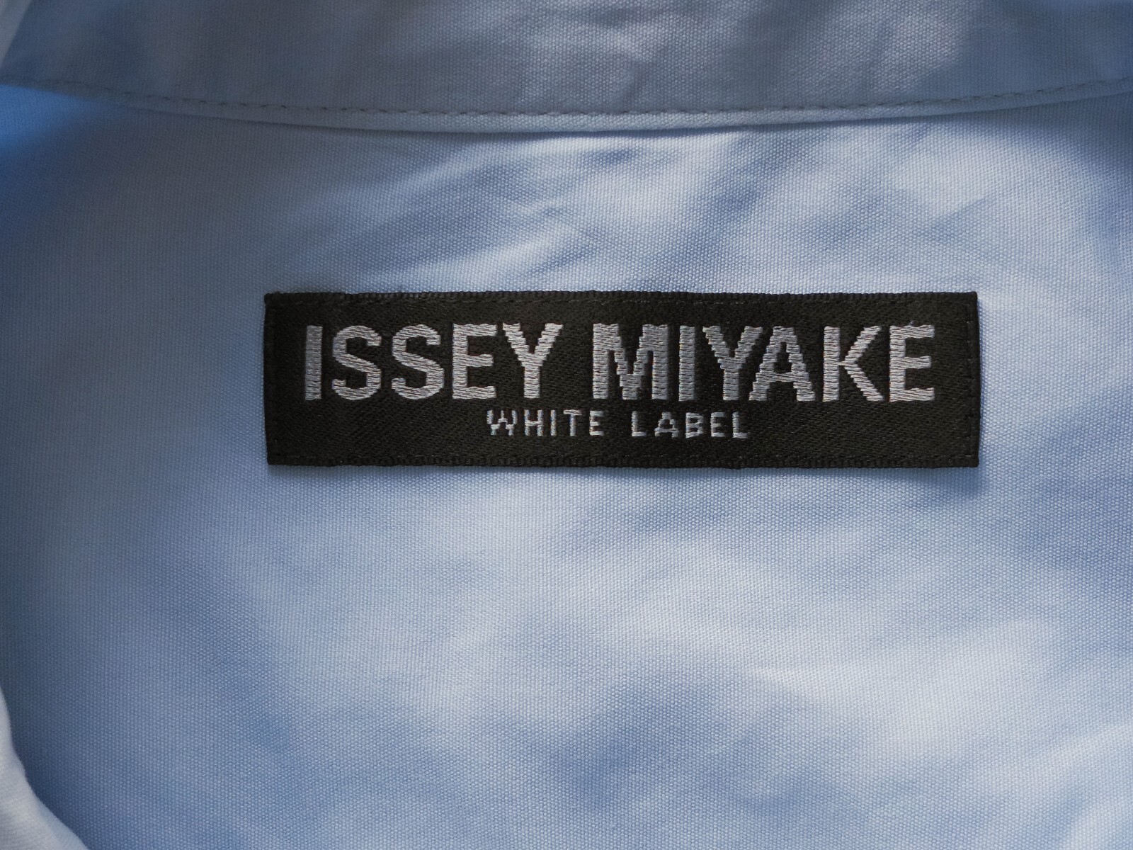 ISSEY MIYAKE WHITE LABEL 90s 半袖シャツ ネイビー Vtg 90s ISSEY MIYAKE White Label Solid Light Blue Cotton Men's