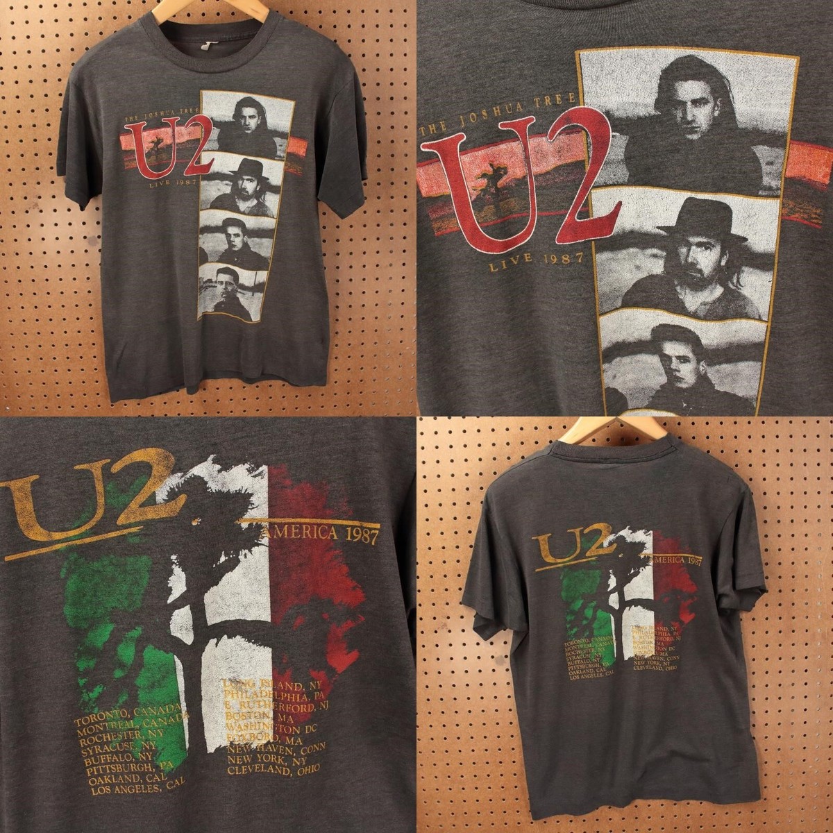 【80's】 U2 JOSHUATREE USA TOUR 87's Tee U2 The Joshua Tree 1987 Tour concert t-shirt MEDIUM vtg 80s