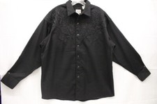 GIBSON TRADING COMPANY Black Embroidered Western/Ranch Shirt Mens Size XL 11 