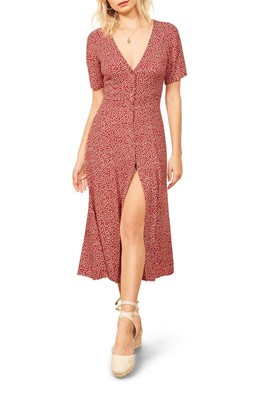 red button down dress