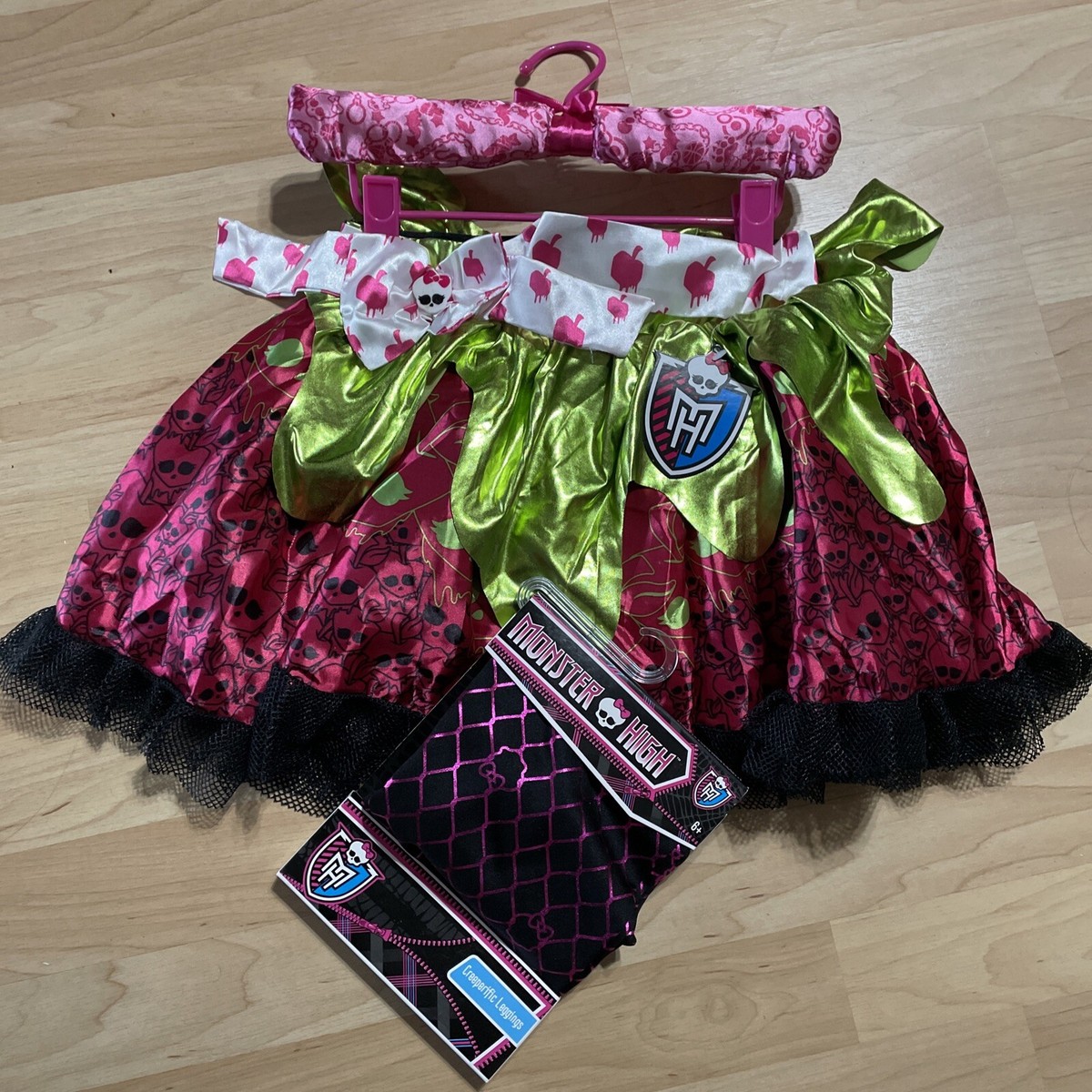 MONSTER HIGH DRACULAURA TUTU SKIRT COSTUME Creeperific Leggings Size 6+  New!