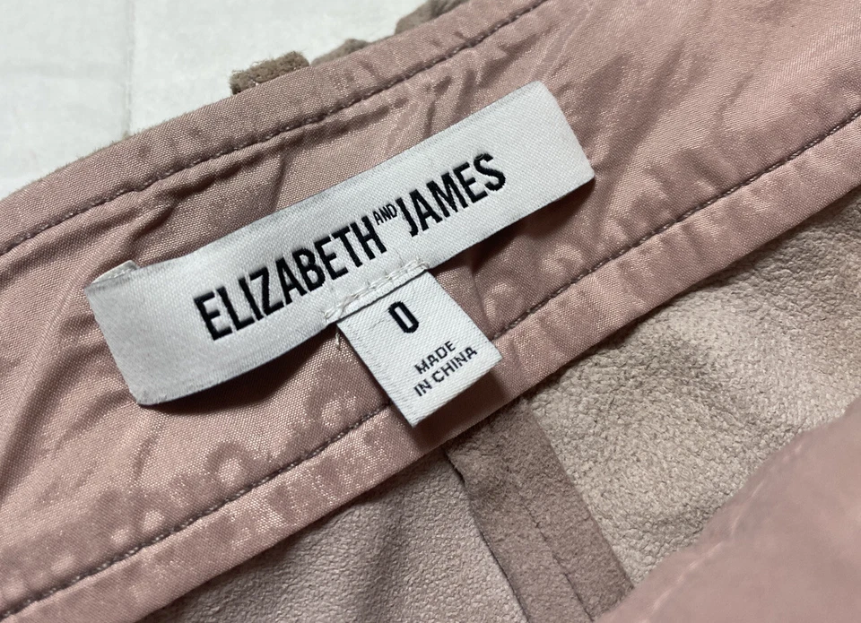 Pantalones Cortos Elizabeth and James Cuero Cabra Rosa Malva Cinturón Talla 0 Dañados Foto 2 de 4