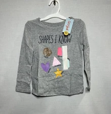 Toddler Girls' Long Sleeve Tee - Cat & Jack - "Shapes I Know" - Size 4T 