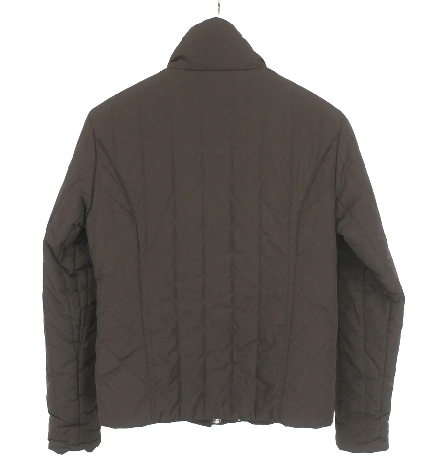 Jaqueta feminina TOMMY Hilfiger MÉDIA acolchoada forrada marrom gola alta com zíper - Imagem 2 de 4