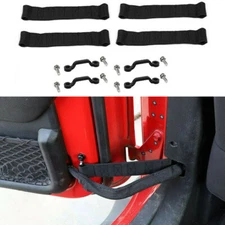 Door Limiting Strap Heavy Duty Stopper Rope For Jeep Wrangler JK JKU 07-17 Black