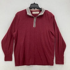 The Normal Brand Puremeso Weekend Quarter Zip Mens Large Red Stretch Bear Logo