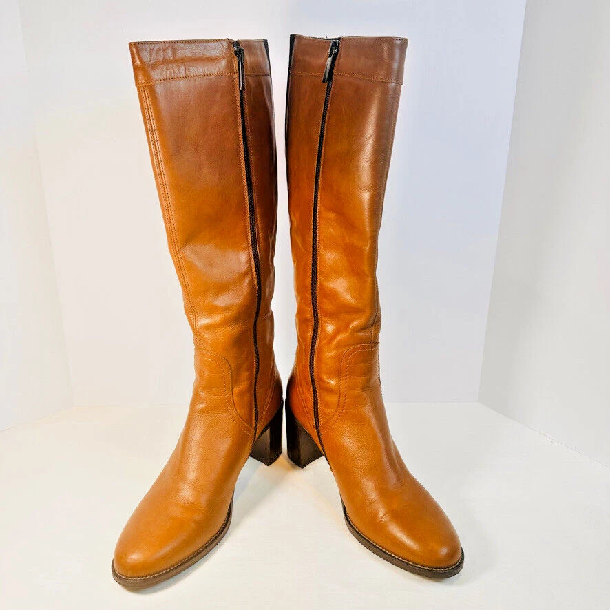 NUEVAS Botas Aquatalia Mujer Talla 8.5 por Marvin K Cuero Marrón/Elástico Gores Italia Foto 3 de 4