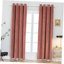 Velvet Curtains 2 Panels Heavy Blackout 52"W x 84"L Pack of 2 Canyon Rose