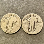 US Coins 90% Silver Lot (2) 1925 P/1925 P Standing Liberty Quarter