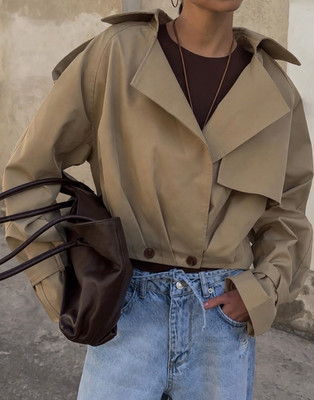 copperose Oversize Trenchcoat Polyester S Beige 