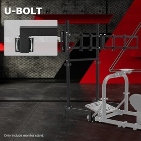 Zootopo Triple Monitor Mount Stand Fits 50mm Round Tube Racing Simulator Cockpit