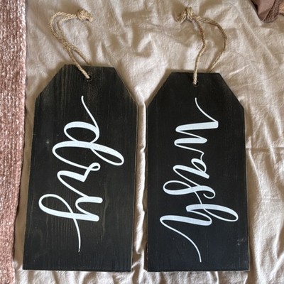 Hobby Lobby Wall Decor Plaques Wash and Dry MDF Black 7.88x15.75in