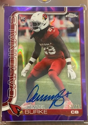 2025 Topps Chrome Denzel Burke Auto RC Purple Lava Refractor #/75 Rookie
