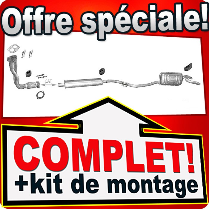 Pot d'échappement FIAT PUNTO 1.6 silencieux de rechange pour hayon 176 90CH