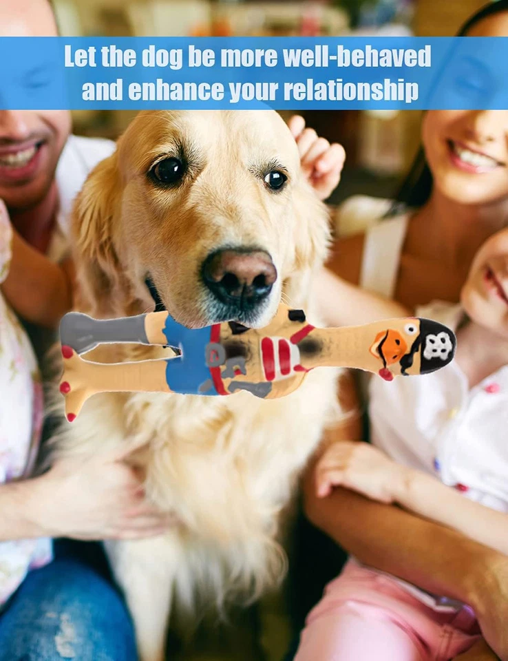 Juguete chirriante de goma para perro pollo gritando, 8,5 pulgadas de alto, látex masticar molar perro para Foto 4 de 4