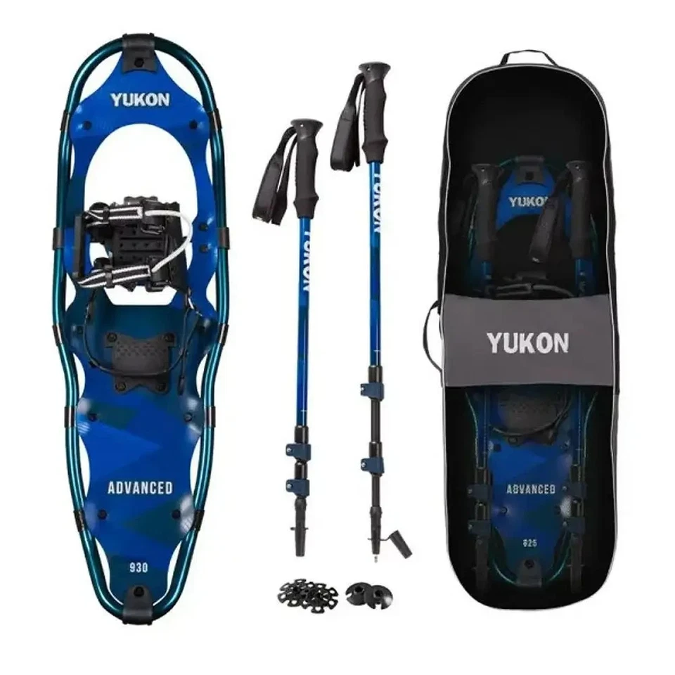 YUKON CHARLIE'S YUKON CHARLIE 80-3010K 8X25 ADVANCED SNOWSHOE KIT LIGHT WEIGHT WITH POLES NEW