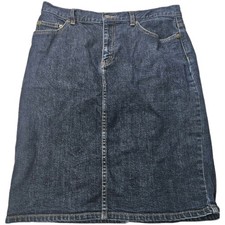 Ralph Lauren Jean Co. Denim Blue Skirt Women's Size 8 Knee Length Vintage