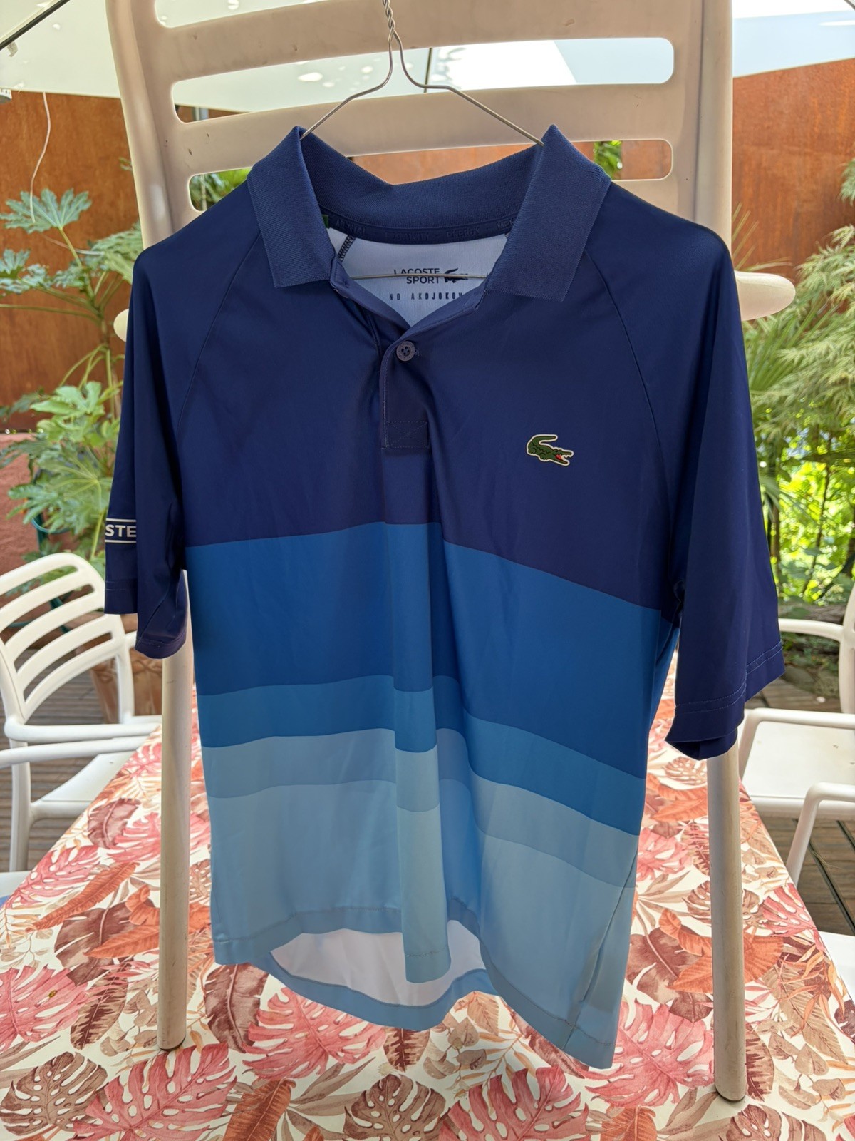 Polo Lacoste SPORT Novak Djokovic Blue / White - Dimensione : M