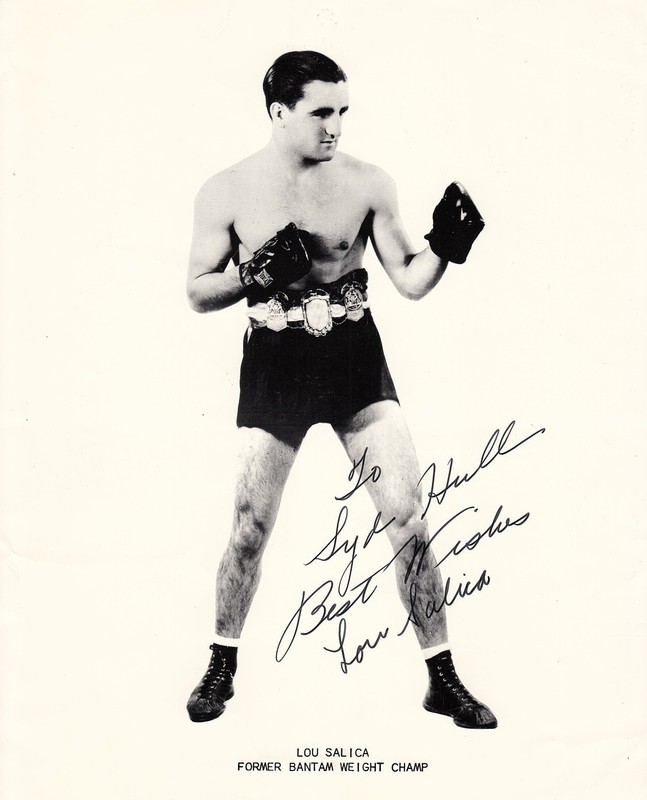 LOU SALICA ~ WORLD BANTAMWEIGHT BOXING CHAMPION ~ HAND SIGNED