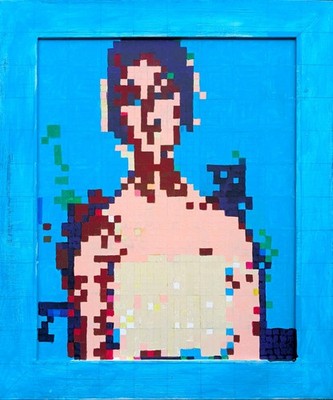 GMD  ''Christina'' Gemälde auf gerahmter Holzplatte/ Painting on framed cardboard