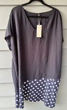 Emery Rose NWT Sz 4xl 4x Navy Blue & White Polka Dot Dress