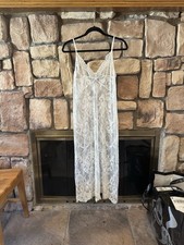 VTG Chelsea Y2K White Lace Bridal Maxi Slip Dress Nightgown Wedding Lingerie S/M
