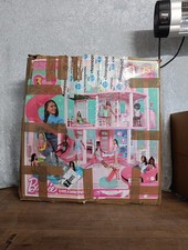 Barbies Traumvilla, mehr als 75 Teile Poolparty-Puppenhaus mit Rutsche Gebraucht