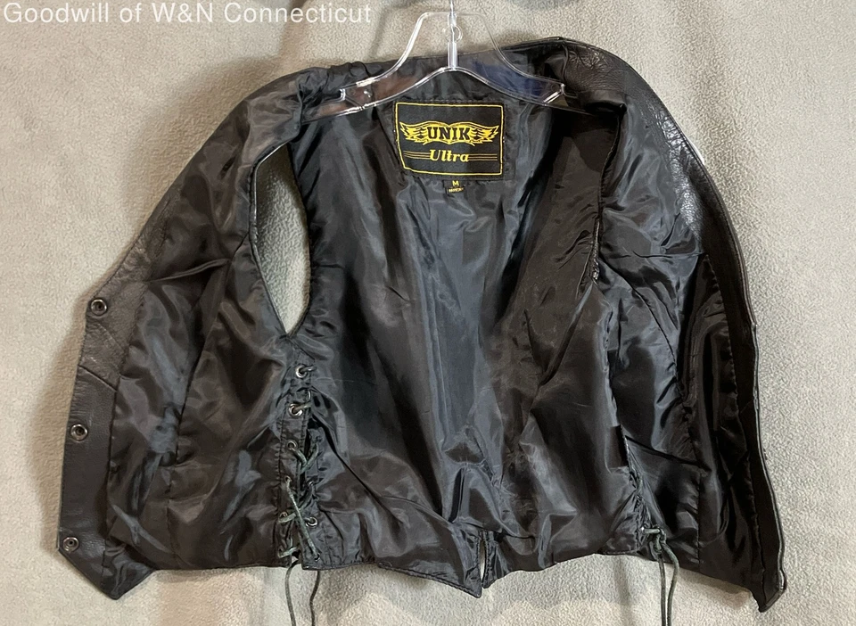 Unik ultra Vest Size Medium Men Regular Brown Biker - Image 3 of 4