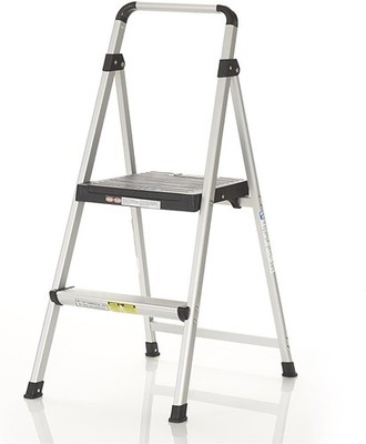 COSCO 2 Step Lite Solutions Folding Step Stool, Aluminum/Black,Light Weight
