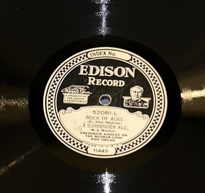 EDISON  DIAMOND DISC  52081  FREDERICK KINSLEY  ROCK OF AGES  I SURRENDER ALL