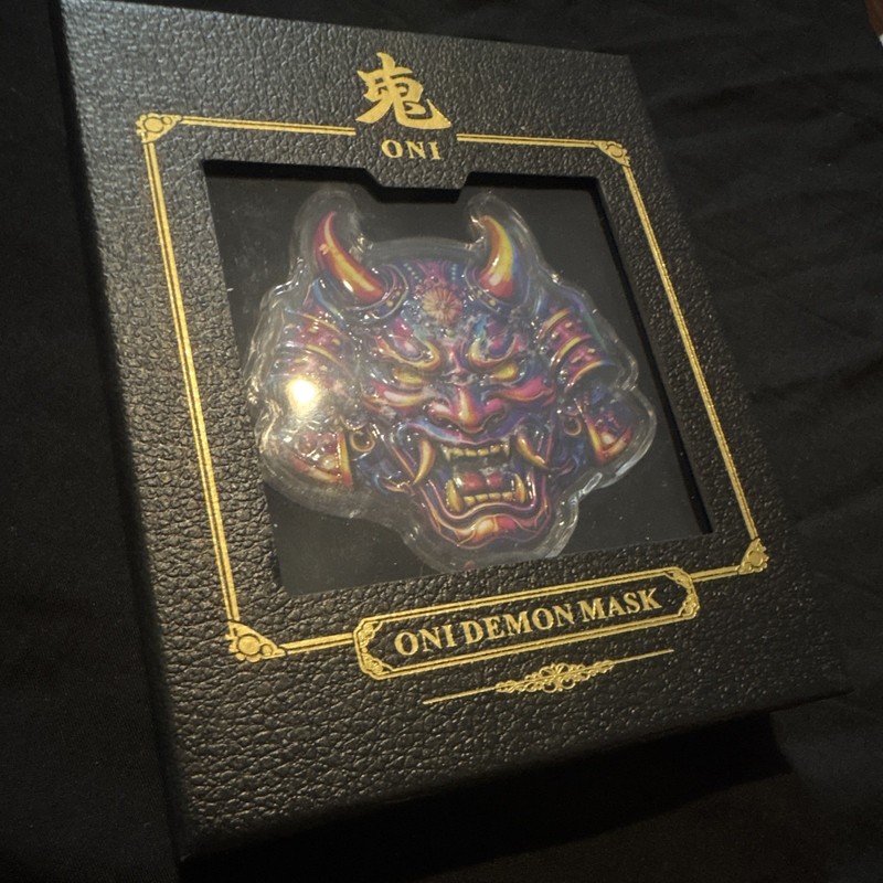 Oni Demon Mask 5 AVDP oz .999 Fine Copper Round in Display Case