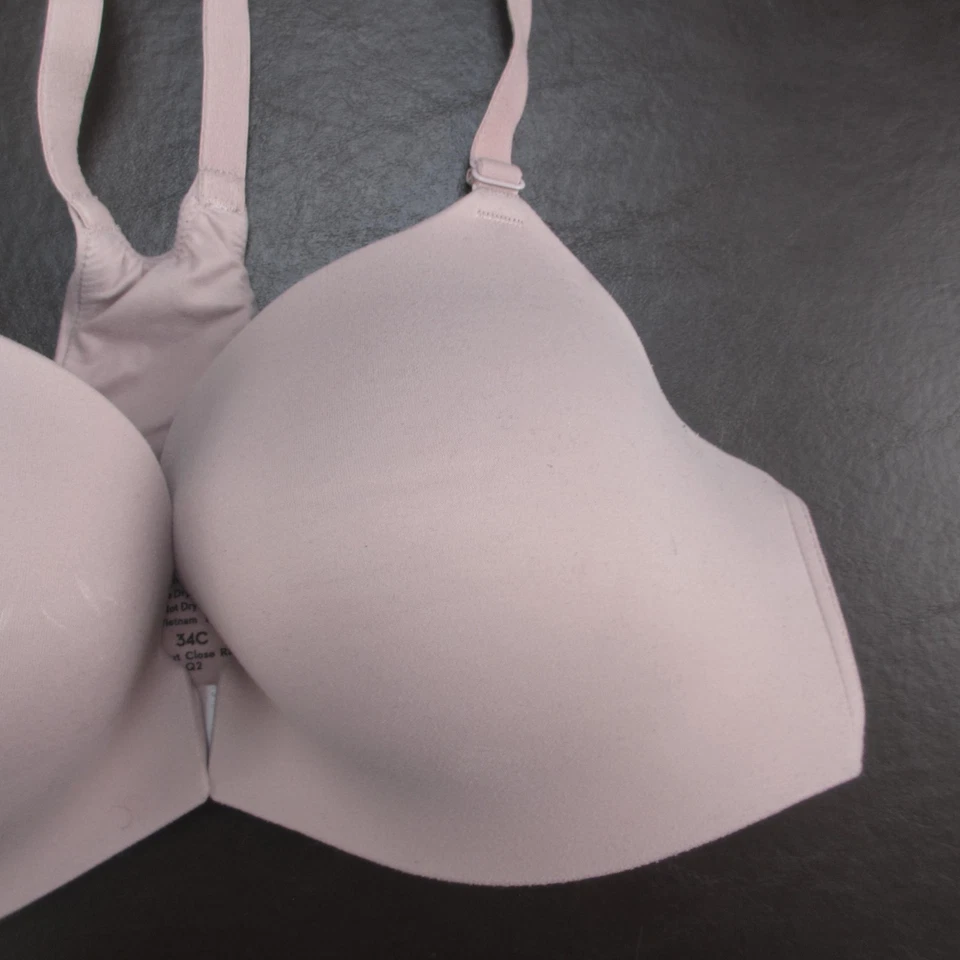 Sujetador Soma para mujer 34C rosa enbliss cierre frontal espalda deportiva acolchado inalámbrico sin costuras Foto 4 de 4