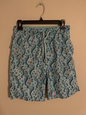 Peter Millar Seaside Collection Swim Trunks Suit Lined Seahorses 8"- Men's Small