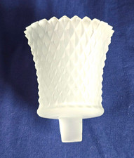 Vintage HOMCO White Frosted Glass Diamond Point Peg Votive Candle Holder Cup