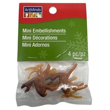 ArtMinds Mini Embellishments Decorations Adornos Reindeer 4 pc Craft Supplies