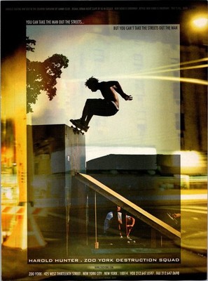 1998 Harold Hunter ZOO YORK team   PRINT AD   90s Skateboard    iA.10