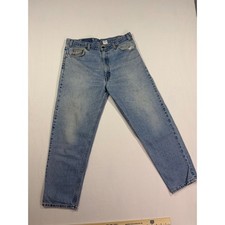 Vintage 90s Levis 550 Orange Tab Relaxed Fit Tapered Leg Jeans Light Wash 36x30