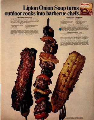 Lipton Magazine Ad Onion Soup Barbecue Recipes Vintage Outdoor Cooking AD003