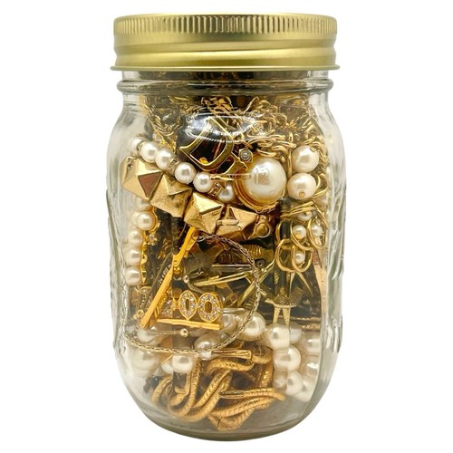 Caesars Palace Jackpot Mystery Jewelry Jar ALL Gold Tone - Statement Jewelry 🎰