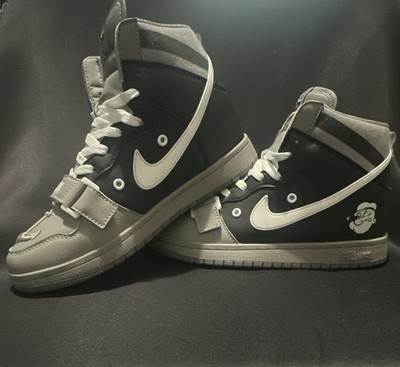 BULL ARS  High Top Sneakers Gray Black White Leather Lace/Strap