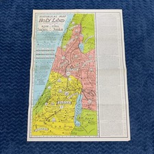 Historical Map Of The Holy Land For Biblical Research 1940s A Aurel & Leo Adler