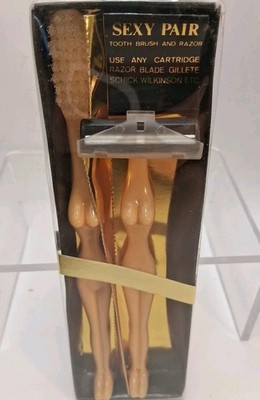 Sexy Pair Tooth Brush Razor Schick Wilkinson  Adult Fun Gift
